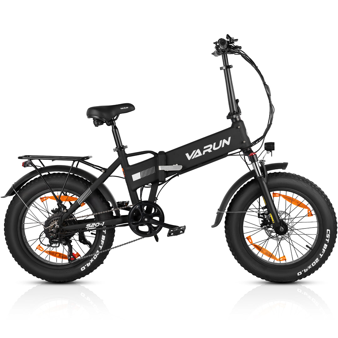 VARUN Folding Electric Bike - Ebikes for Adults Peak 500W Up to 40 Miles,13AH Removable Battery, Shock Absorber, and Pedal-Assist Level, Portable 20" Fat Tire Ebike for Women & Men